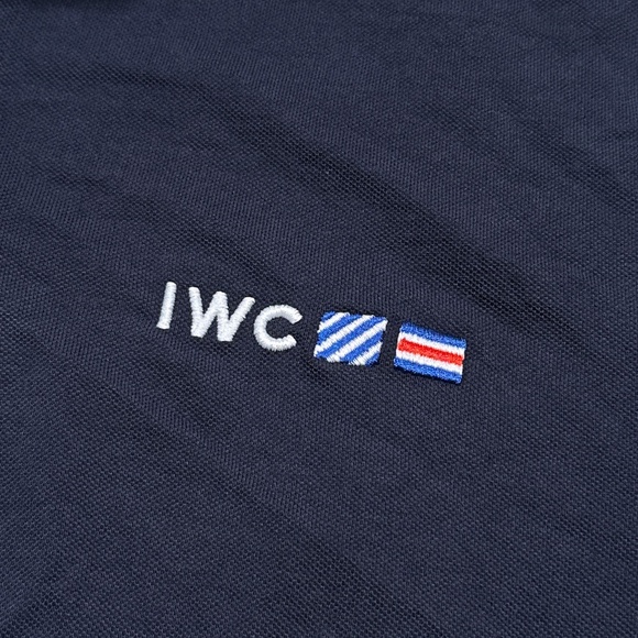 Orlebar Brown IWC Watches Navy Blue White Striped Pique Polo Shirt Mens Medium - Picture 4 of 9